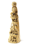 AN INDO-PORTUGUESE CARVED IVORY FIGURE OF CHRIST AS THE GOOD SHEPHERD, INDIA, GOA, 17TH CENTURY