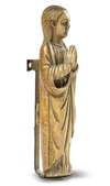 AN INDO-PORTUGUESE CARVED IVORY FIGURE OF THE VIRGIN, GOA,17TH-18TH CENTURY
