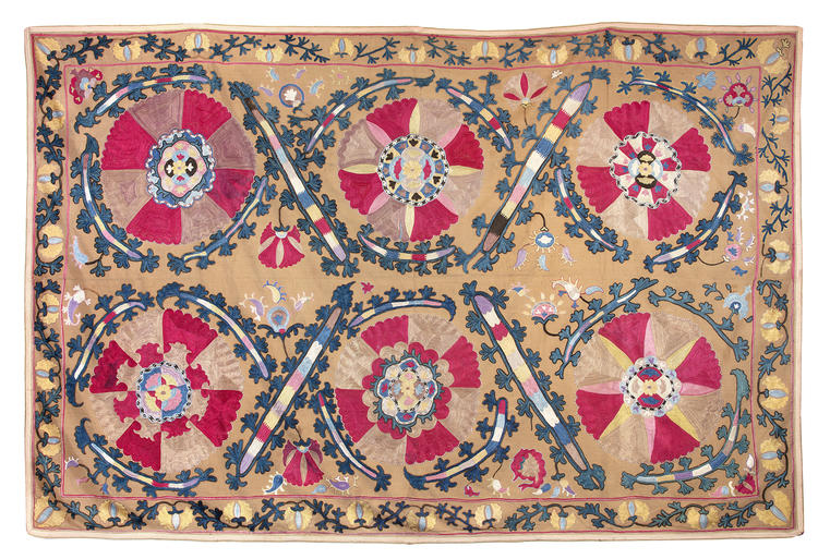 A SUZANI, CENTRAL ASIA, 19TH CENTURY