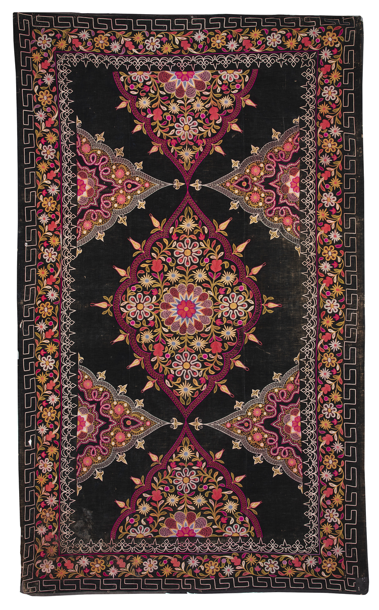 AN OTTOMAN EMBROIDERED HANGING PANEL, 19TH CENTURY