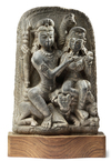 A NORTH-INDIAN SANDSTONE CARVING OF SHIVA AND PARVATI