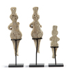 A GROUP OF THREE SYRO-HITTITE TERRACOTTA STYLIZED FEMALE IDOLS, FIRST HALF OF 2ND MILLENNIUM B.C.