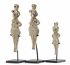 A GROUP OF THREE SYRO-HITTITE TERRACOTTA STYLIZED FEMALE IDOLS, FIRST HALF OF 2ND MILLENNIUM B.C.