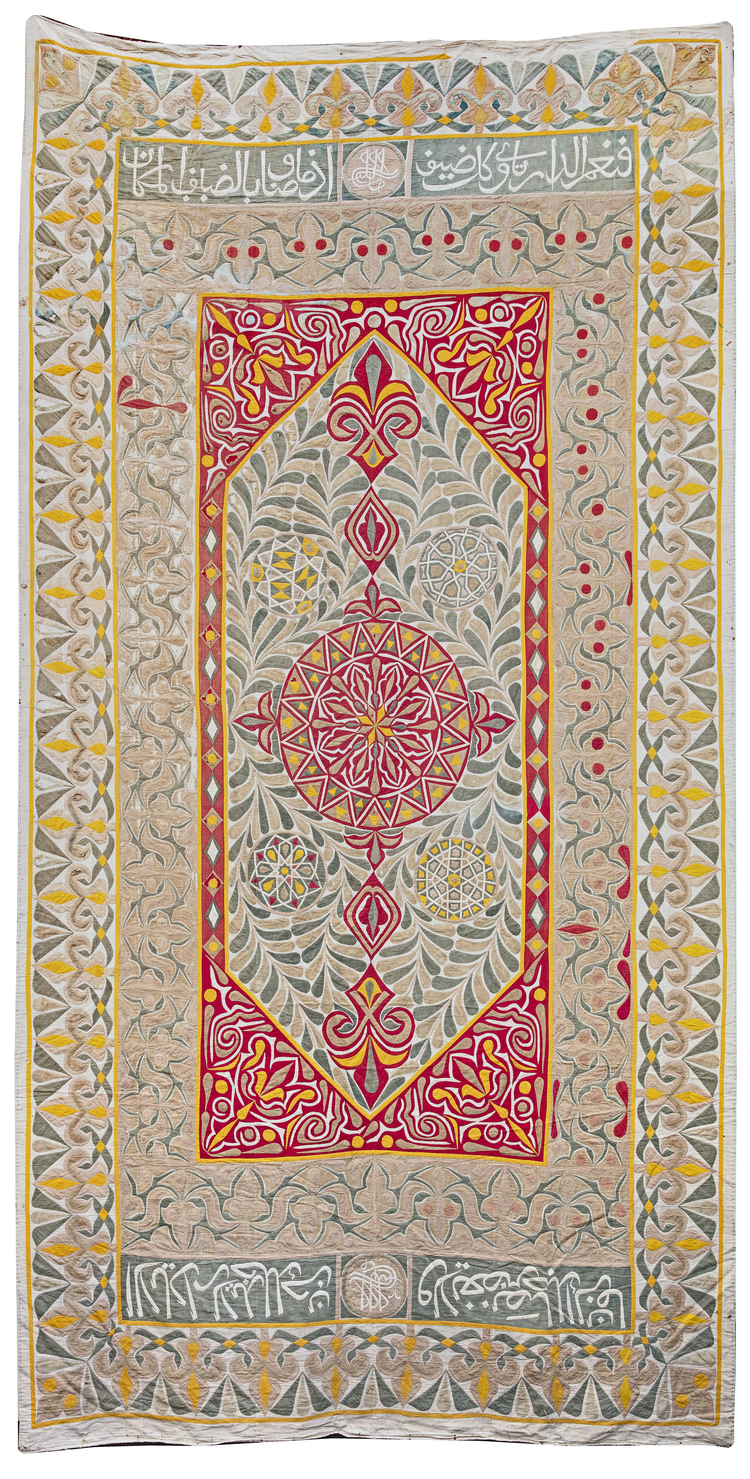 A LARGE HANGING WALL IN PAINTED COTTON, EGYPT, 19TH CENTURY
