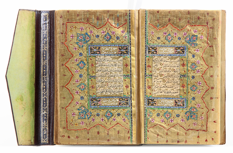 AN OTTOMAN QURAN DATE 1263H. (1847 AD) SIGNED AL-HAJJ ABD AL- GHANI AL-WAHBI, OTTOMAN, 19TH CENTURY