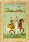 BAZ BAHADUR AND RUPMATI HUNTING, INDIA, MUGHAL, 17TH CENTURY