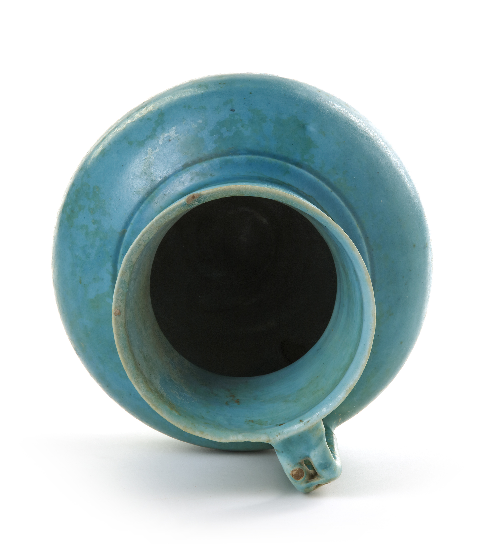 A Kashan Turquoise Blue Glazed Pottery Jug Persia Kashan 12th Century