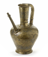 A LARGE NIELLO-INLAID BRASS EWER, CENTRAL-ASIA, 12TH-13TH CENTURY