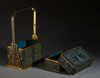 A CHINESE CLOISONNÉ THREE-TIERED LUNCH BOX, CHINA, QING DYNASTY (1644-1911)