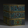 A CHINESE CLOISONNÉ THREE-TIERED LUNCH BOX, CHINA, QING DYNASTY (1644-1911)