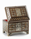 AN OTTOMAN RECTANGULAR MOTHER-OF-PEARL, TORTOISE AND BONE INLAID BOX, 18TH CENTURY