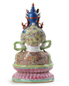 A CHINESE FAMILLE ROSE FIGURE OF AMITAYUS, 20TH CENTURY