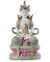 A CHINESE FAMILLE ROSE FIGURE OF AMITAYUS, 20TH CENTURY