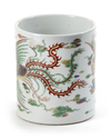 A CHINESE FAMILLE VERTE BRUSHPOT, LATE QING DYNASTY (1644-1912)