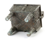 A CHINESE BRONZE SQUARE SHAPED INCENSE BURNER, FANGDING