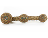 A CHINESE GILT BRONZE GEMSTONE  AND MOTHER-OF-PEARL INLAID SCEPTRE, CHINA, 19TH CENTURY