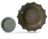 A PERSIAN BRONZE BOWL AND A SMALL BRONZE TRAY, KHORASSAN, 12TH-13TH CENTURY