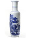 A CHINESE BLUE AND WHITE 'THREE KINGDOMS' ROULEAU VASE, CHINA, 20TH CENTURY