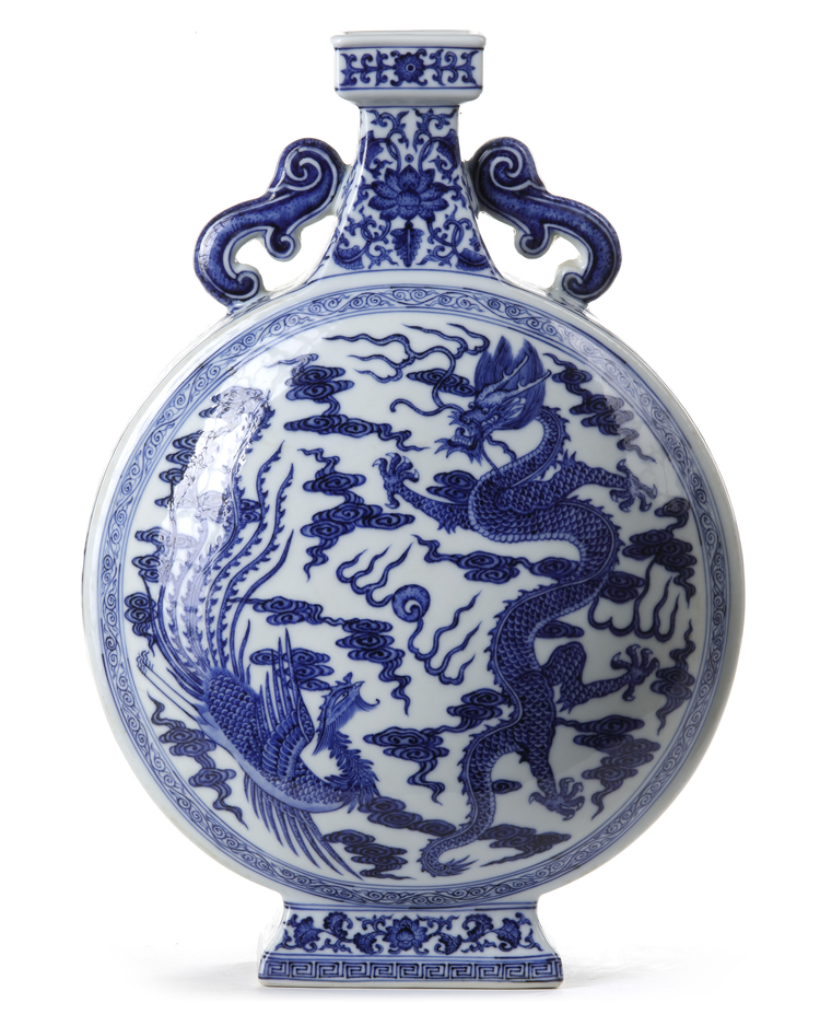 A CHINESE BLUE AND WHITE MOON-FLASK, CHINA,