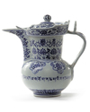 A CHINESE BLUE AND WHITE MONK'S CAP EWER AND COVER,19TH-20TH CENTURY