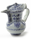 A CHINESE BLUE AND WHITE MONK'S CAP EWER AND COVER,19TH-20TH CENTURY