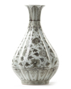 A CHINESE LOBBED PEAR SHAPED VASE, QING DYNASTY (1644-1911)