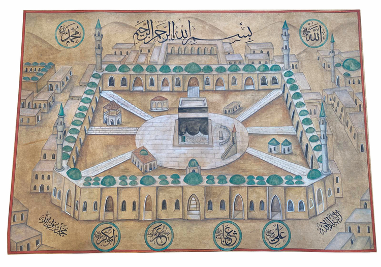 A PAINTING WITH A VIEW OF MECCA, 20TH CENTURY
