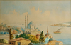 TWO PAINTINGS DEPICTING THE SULTAN AHMET MOSQUE IN ISTANBUL,19TH CENTURY