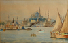 TWO PAINTINGS DEPICTING THE SULTAN AHMET MOSQUE IN ISTANBUL,19TH CENTURY
