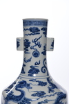 A CHINESE BLUE AND WHITE DRAGONS BOTTLE VASE, CHINA, 19TH-20TH CENTURY