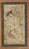 A PERSIAN MINIATURE OF A LADY, 19TH CENTURY