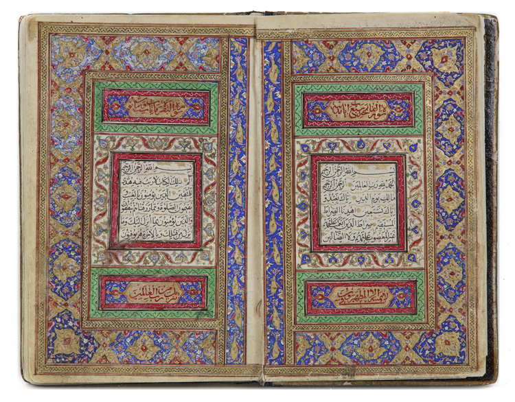 A QURAN, QAJAR, COPIED BY AHAMD BIN MUHAMMAD TABRIZI, DATED 1266 AH/1850 AD