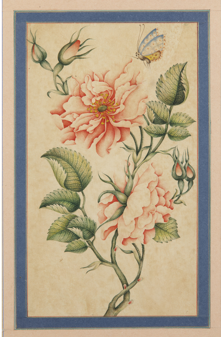 A MUGHAL STYLE  FLORAL MINIATURE