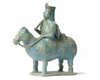 A KASHAN UNDERGLAZE DECORATED FIGURE OF A HORSE AND RIDER, PERSIA, 13TH CENTURY