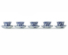 FIVE CHINESE BLUE AND WHITE CUPS AND ELEVEN SAUCERS, 19TH CENTURY