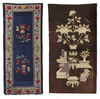 TWO CHINESE WOOL RUGS, 20TH CENTURY