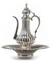 AN OTTOMAN SILVER EWER AND BASIN, TURKEY, 19TH CENTURY