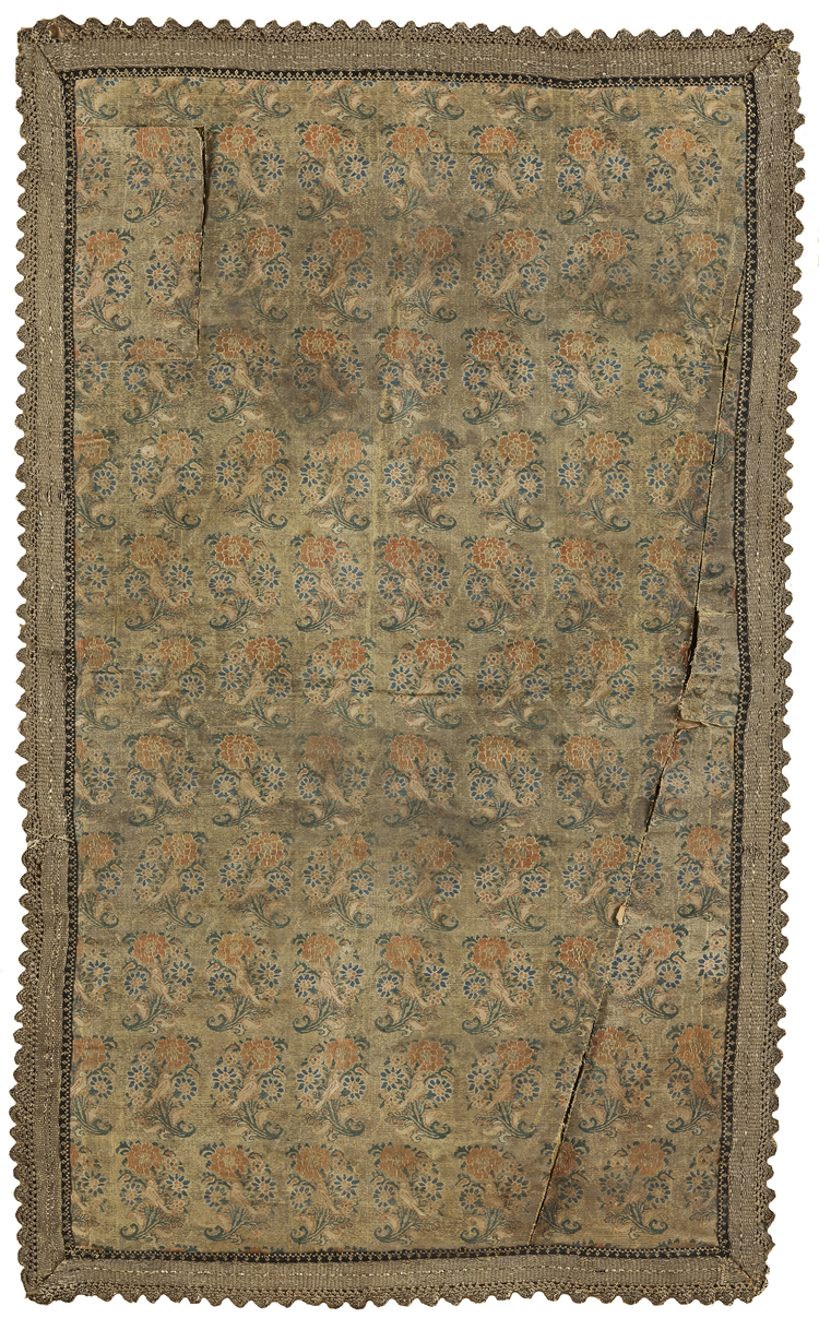 A SAFAVID WOVEN SILK AND GILT-METAL-THREAD PANEL, PERSIA, 18TH CENTURY