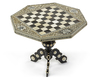 AN ANGLO-INDIAN IVORY AND WOODEN MINIATURE CHESS TABLE, 19TH CENTURY