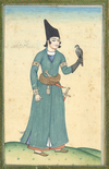A YOUTH HOLDING A FALCON, PERSIA, LATE 19TH CENTURY
