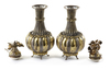 A PAIR OF GILT SILVER VASES WITH COVERS, TURKEY, 19TH CENTURY