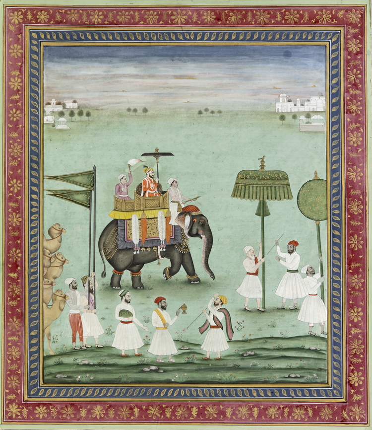 SHAH JAHAN RIDING AN ELEPHANT, MUGHAL INDIA