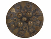 A MUGHAL BRASS AND LEATHER SHIELD, 17TH-18TH CENTURY