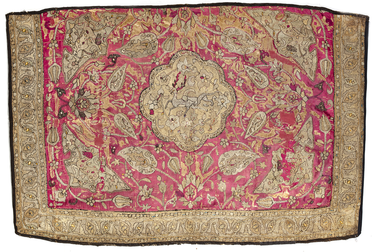 AN OTTOMAN EMBROIDERED PANEL, 19TH-EARLY 20TH CENTURY