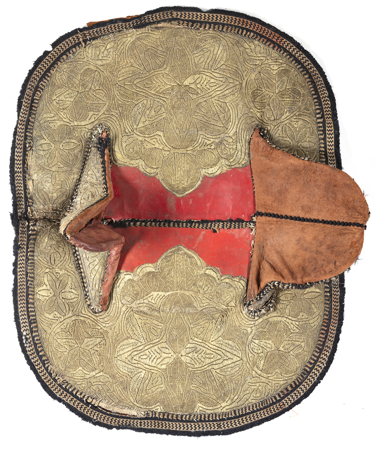 AN OTTOMAN EMBROIDERED SADDLE COVER  LATE 19TH-EARLY 20TH CENTURY