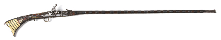 A MAROCCAN MIQUELET LOCK LONG GUN, 19TH CENTURY