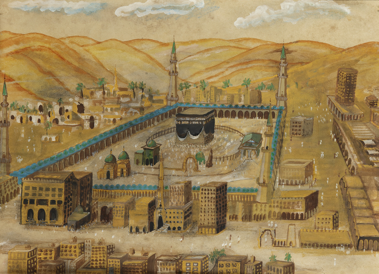 A PAINTING WITH A VIEW OF MECCA, 20TH CENTURY