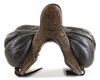 AN OTTOMAN LACQUER WOODEN SADDLE AND LEATHER COVER, EARLY 19TH CENTURY
