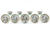 A SET OF FIVE CHINESE FAMILLE ROSE CUPS AND SAUCERS, YONGZHENG PERIOD (1723-1735)