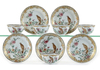 A SET OF FIVE CHINESE FAMILLE ROSE CUPS AND SAUCERS, YONGZHENG PERIOD (1723-1735)